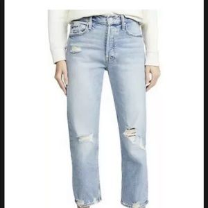 Mother The Tomcat Confession Distressed Button Fly Jeans Size 28 EUC.